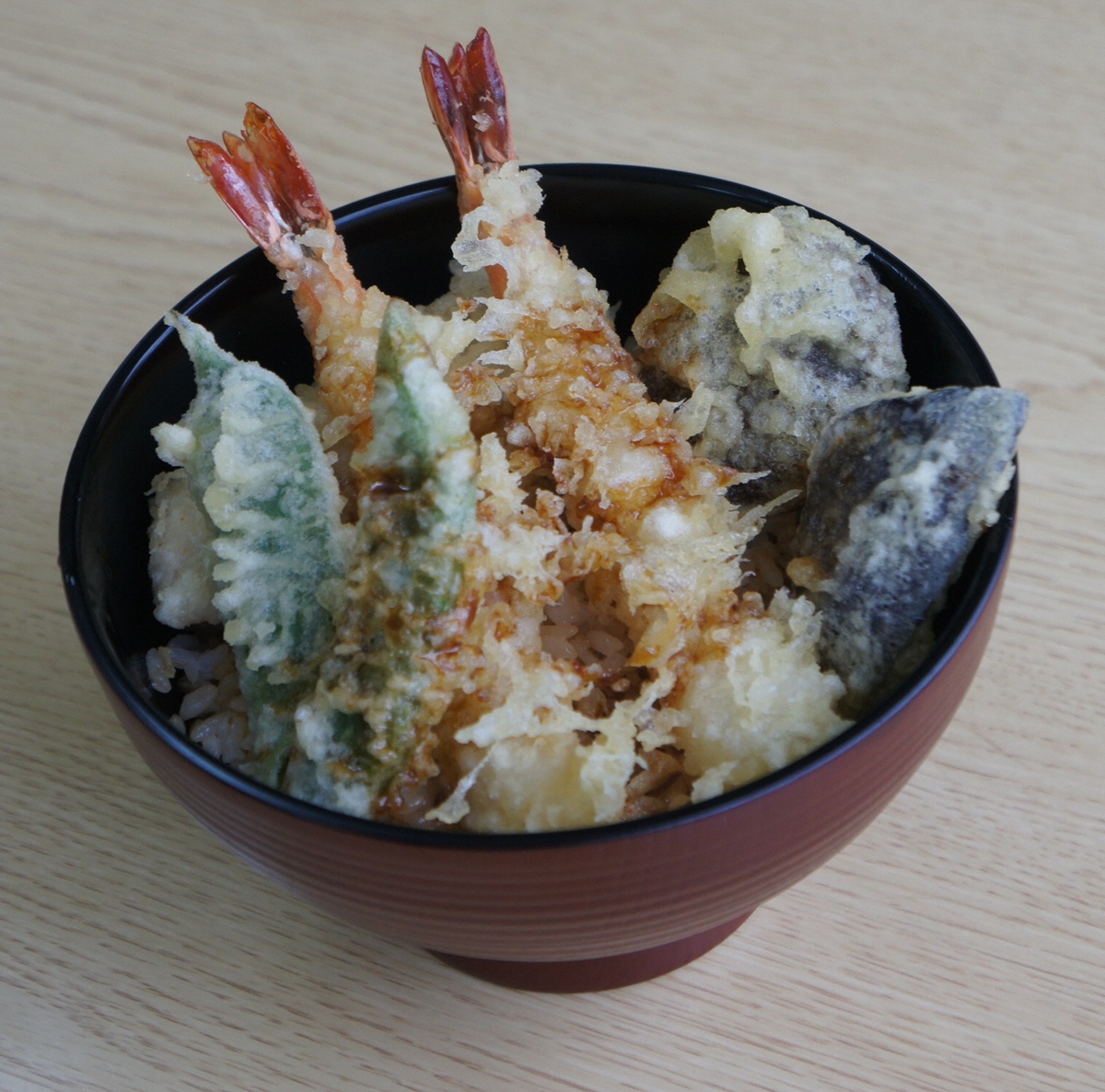 「いわいどり&海老の天丼」